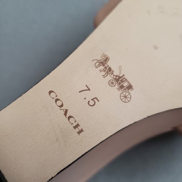 COACH Emma Leather Wedges in Buff Size 7.5 COAH-WZ182 Quilted Tan - Picture 12 of 16